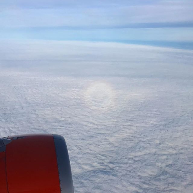Colourful but faint effect visible from the plane this weekend