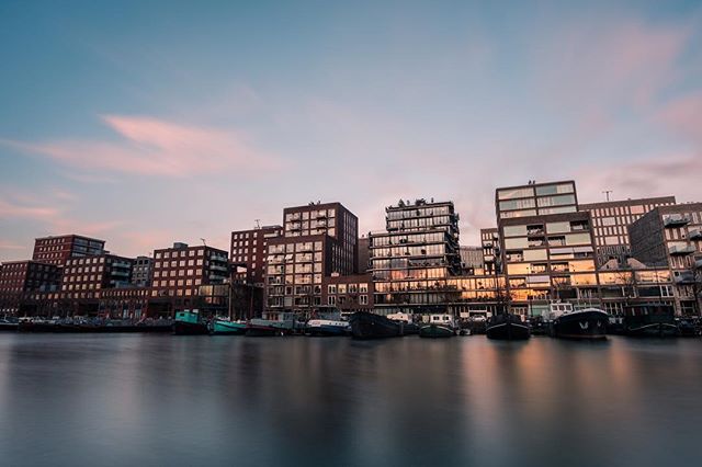 Amsterdam Westerdok at sunset