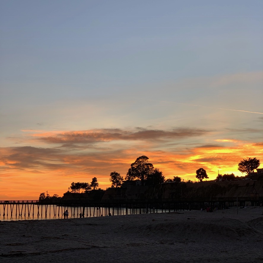 Jan 1st. Sunset on the beach